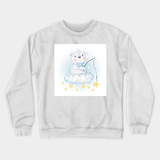 wallpaper Bear Crewneck Sweatshirt by Hashop